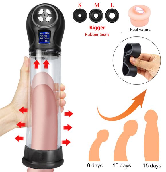 Elektrische Vakuum Penis Pumpe Expander Männliche Verbesserung Übung Hilfe sexy Spielzeug USB Aufladbare Massage Phallus Gerät