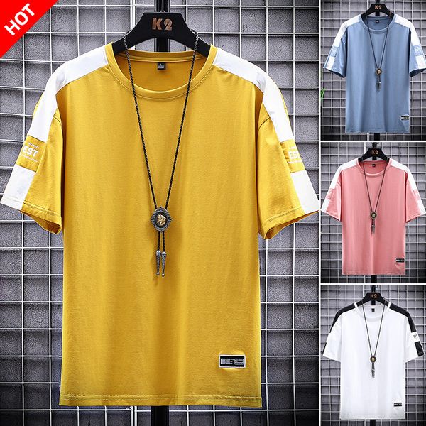 

white t shirt for men plain round neck tshirts big size fashion hip hop basic tee homme est printed pink tees 3xl kg-422, White;black