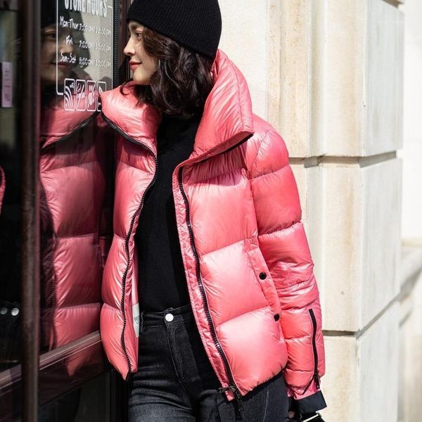 

women's down jacket short coat female winter parkas woman short thick white duck coats fashion 2020 mujeres abrigos pph16471, Black