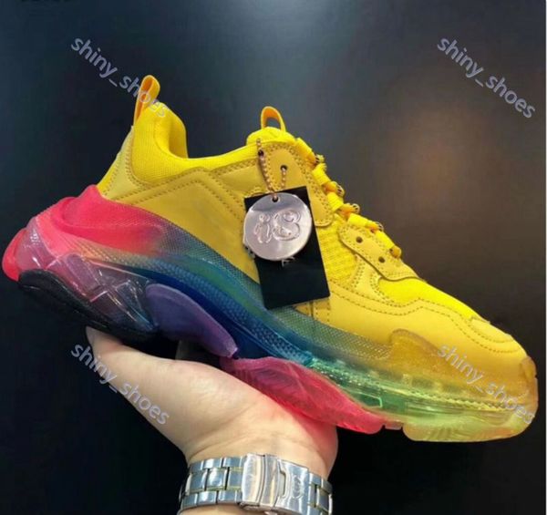 

2021new colorful paris triple s 3.0 crystal bottoms fashion sports shoes for men women designer girl lusso sneakers shoes, Black