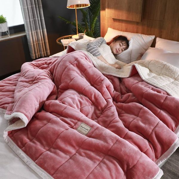 

blankets super warm blanket luxury thick for beds fleece and throws winter bed cover ux49#