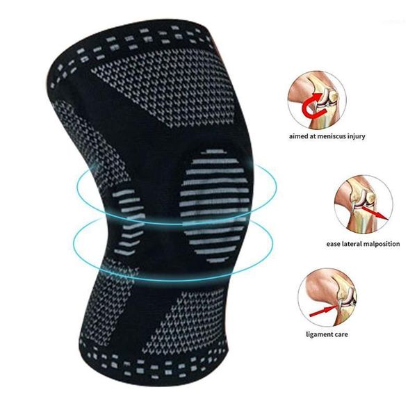 

elbow & knee pads silicone pad protector meniscus leg cover brace support arthritis pain relief sports kneepads1, Black;gray