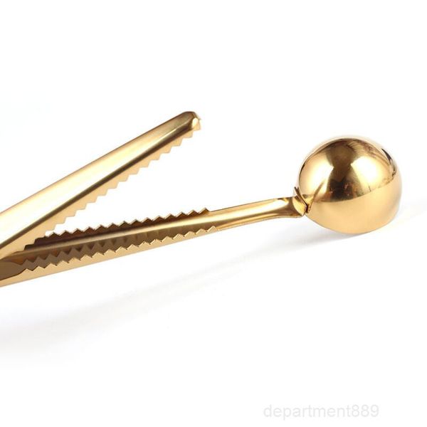 

a-gold stainless steel scoop multifunctional bag sealing clip ground coffee spoon drinkware tools factory wholesale owd2471