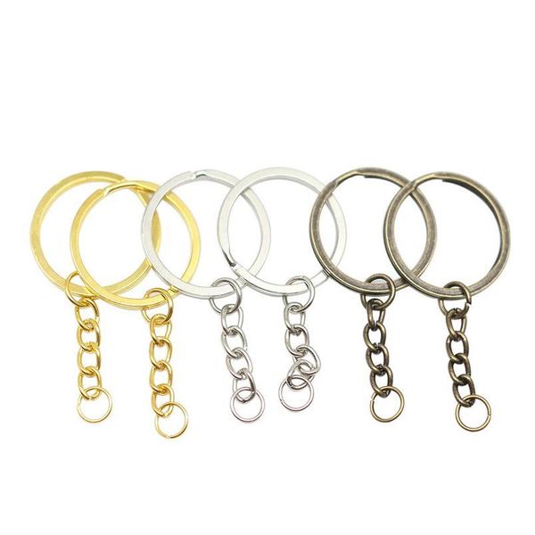

10 pcs/lot key ring bags toys keychain clips key hook chain jewelry making keyfob diy keychain acc qylhir, Silver
