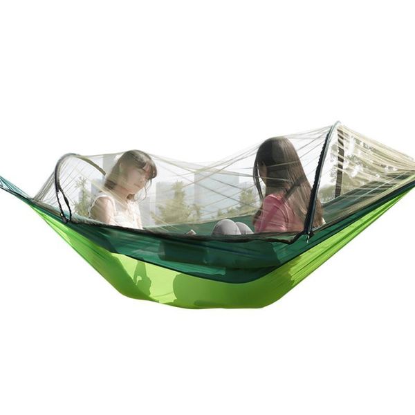 

portable camping hammock outdoor parachute hammock swing bed with mosquito net outdoor camping equipment