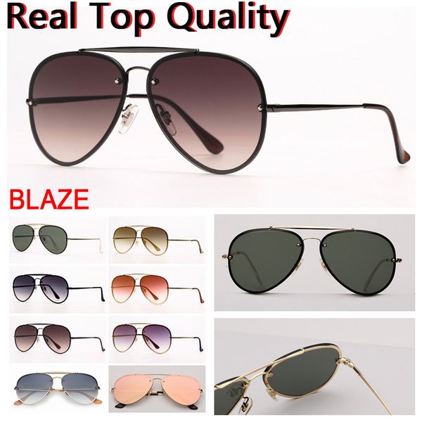 

sunglasses blaze aviation sunglasses 2020 new fashion sun glasses uv protection lenses and leather case, retail box all accessories, White;black