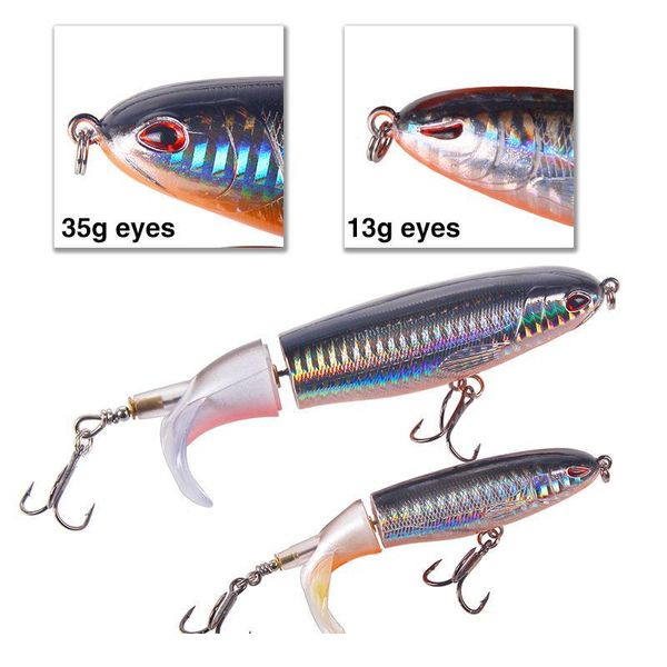 

gobygo 1pcs whopper popper 10cm/14cm fishing lure artificial bait hard soft rotating tail fishing tackle ge jllriw