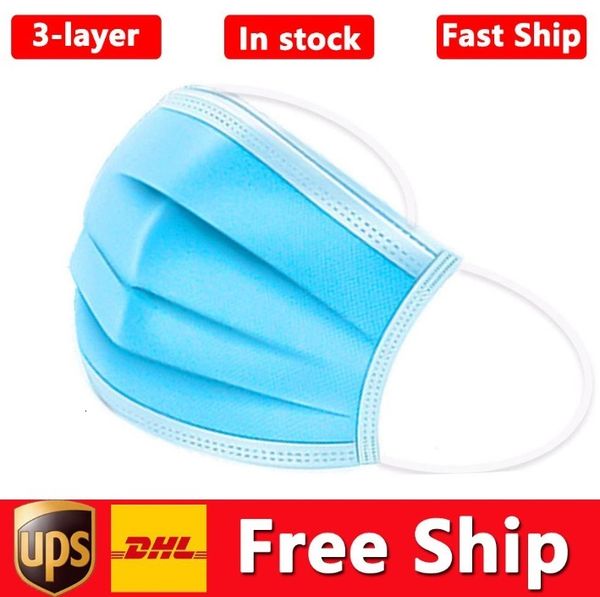 

3 stockdisposable face ply breathable shippingin for blocking dust air anti-pollution mask protectiondtxn