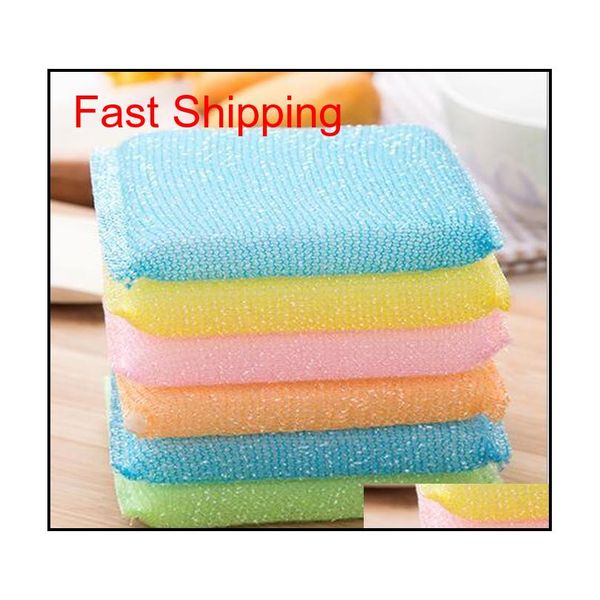 

new kitchen clean helper multicolor non stick oil magic washing dish cleaning sponge scouring pads cleaner jllaby sport777