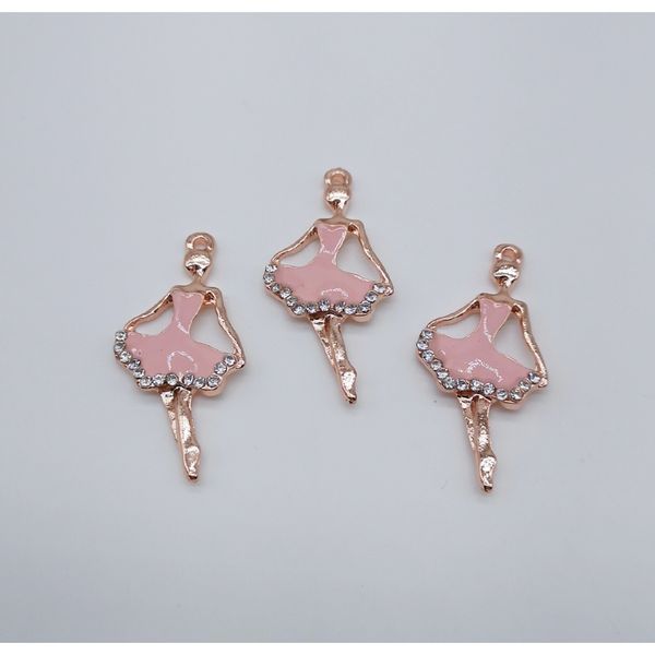 

балет танцует девушка подвески металлические плавающие шарм золотые эмаль подвески для ювелирных изделий, создавая кулон ожерелье браслет те, Silver