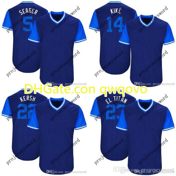 

los angeles jersey 5 corey seager seager 10 justin turner redturn2 22 clayton kershaw kersh 2017 players' weekend baseball jers, Blue;black