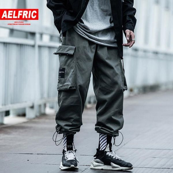 

aelfric big pockets male harem cargo pants harajuku fashion streetwear sweatpants hip hop casual joggers men trousers oversized1, Black