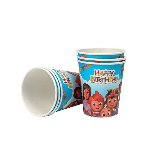 

16styles/pack cute cocomelon printed birthday tablecloth flag balloon cake inserts sets baby kids birthday party supplies ly118d