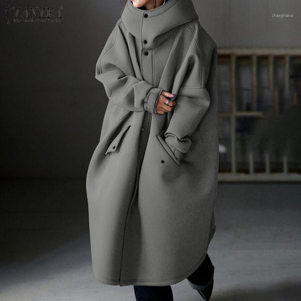 

autumn loose zipper long jackets casual hoodies zanzea long sleeve outwear fashion women winter sweatshirt coats female overcoat1, Black;brown