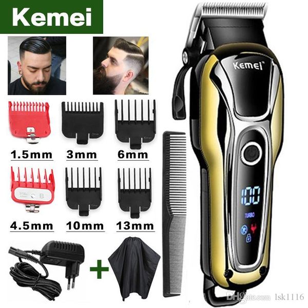 

kemei hair clipper professional hair trimmer in hair clipper for men electric trimmer lcd display machine barber cutter 5