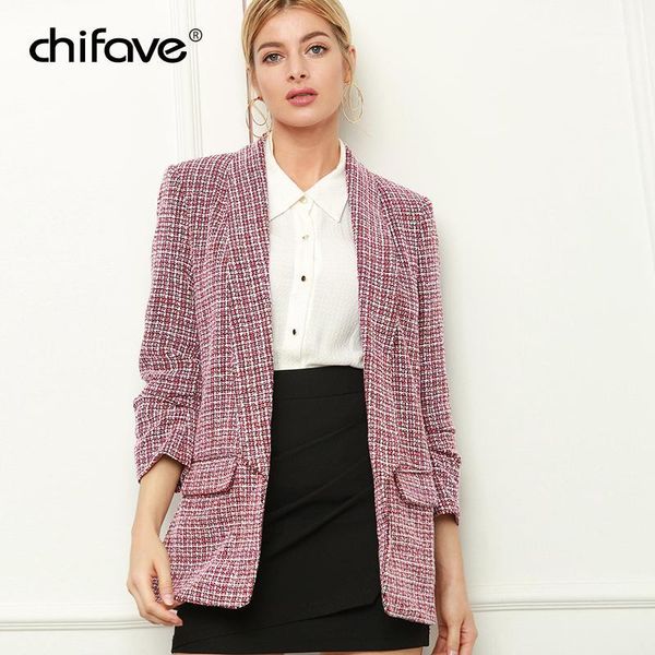 

2018 new vintage long suit blazers women black white red long sleeve slim blazers coat jacket office lady outwear chifave1, White;black