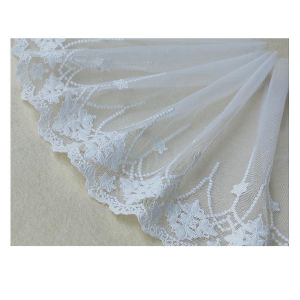

eter/lot wide 24cm white cotton lace trim embroidered fabric for sewing handmade sofa/dress hem accessor sqcmgk