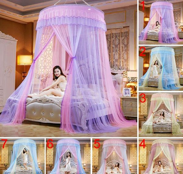 

круглый кружевной высокой плотности принцесса кровать сетки сетки купола принцессы королева навес москит bbylda lg2010