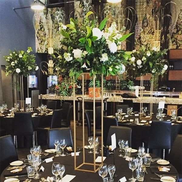 

wholesale gold iron flower stand centerpiece wedding decoration floor vases 60 cm 80 cm tall display rack table decor 201128