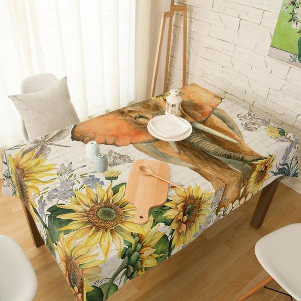 

elephant and sunflower vintage tablecloth rectangular wedding dining table cover chair covers table cloth kitchen decorative