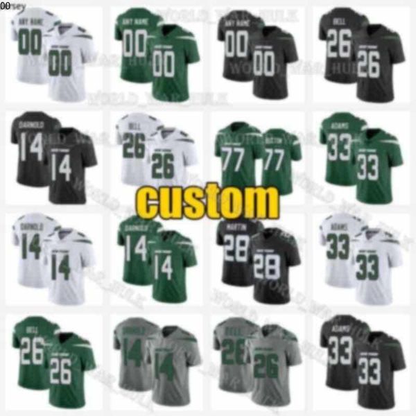 

new custom york jets jersey 14 sam darnold 26 leveon bell curtis martin mekhi becton wayne chrebet chris hogan lewis football 01, Black;red