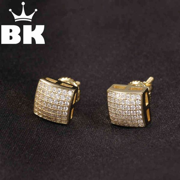 

earrings charm the bling polygon pattern square zirconia hip hop copper micro paved cubic earring party jewelry 221230, Golden