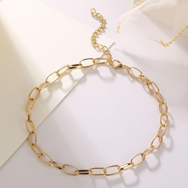 

vienkim punk gold color choker ожерелье оболочки ожерелья заявление большой майами кубинские коренастые толстые цепи ожерелье женщины ювелир, Golden;silver