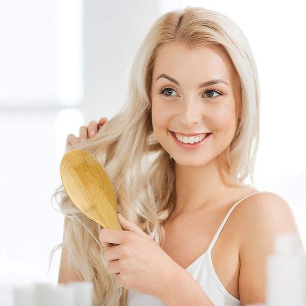 

bristles hair brush airbag massage comb bamboo handle brushes hair styling tools beard salon mass jllcve, Silver