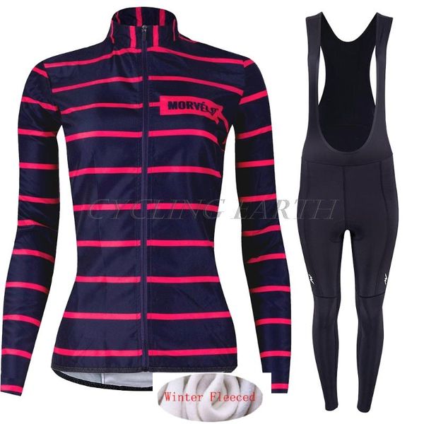 

racing sets morvelo winter 2021 cycling jersey long set thermal fleece mtb cycle clothing sportswear warm mountain clothes ropa ciclismo, Black;blue