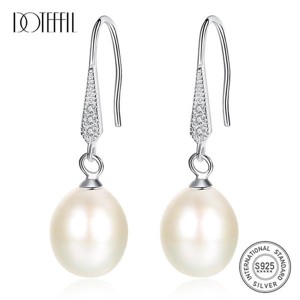 

doteffil pearl earrings for women 925 silver drop earrings genuine natural freshwater pearl fine jewelry christmas gift sale