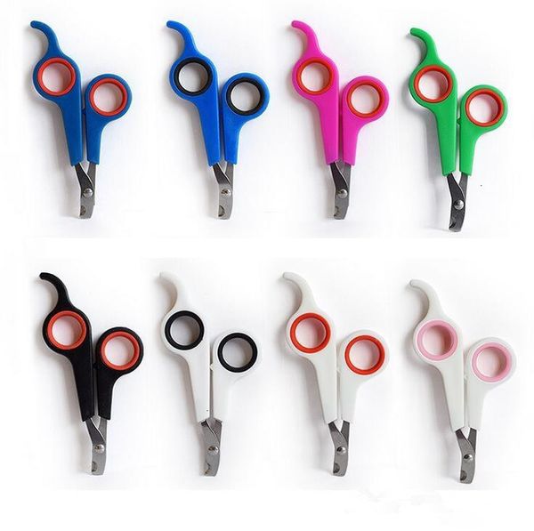 

factory price dogs wholesale cats stainless steel nail clipper scissors trimmer pet grooming supplies 8 color dhl free