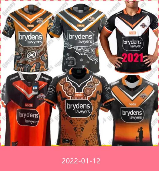 

2021 wests tigers rugby jersey indigenous super jerseys nines anzac rocket raccoon australia nrl league, Black;gray