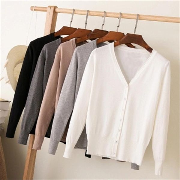 

women's knits & tees female cardigan with buttons short sweater women cardigans 5xl 6xl knitted long sleeve crochet, White