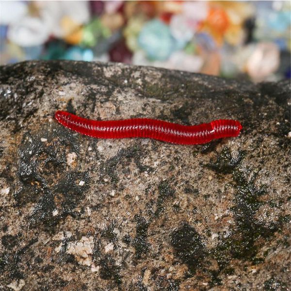

50pcs/lot classic fishing simulation earthworm artificial red worms fishing lure lifelike fishy smell lures soft bai jllvty