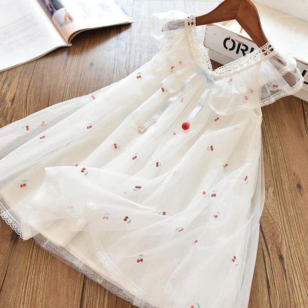 

girl's dresses love dd&mm girls 2021 summer clothing cute cherry bow fluffy mesh princess vest dress1, Red;yellow
