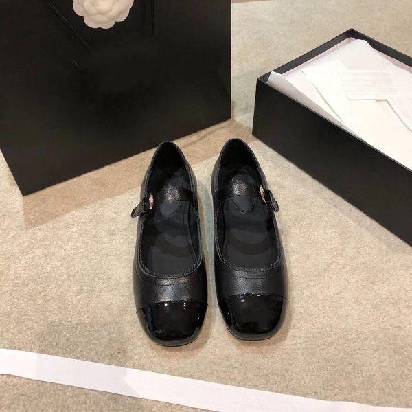 

2021 spring new luxury design wild casual mary jane shoes super classic cute temperament ladies shoes delivery, Black;red