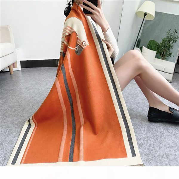

luxury winter 2020 new carriage scarf warm shawl thicken tassels horse fashion cashmere poncho cape womens wraps, Blue;gray