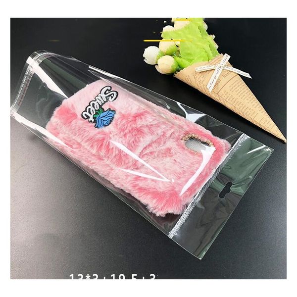 

100 шт. прозрачная самоклеящаяся сумка с отверстием чехол для мобильного телефона упаковочная сумка opp пластиковый подарок чехол f sqcjrs b