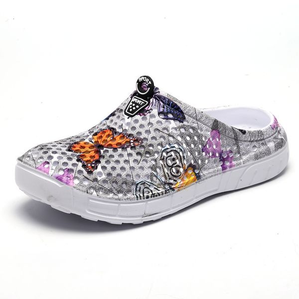 

summer 2020 new women's hole shoes butterfly style breathable beach shoes fashion breathable light slippers 161-6, Black