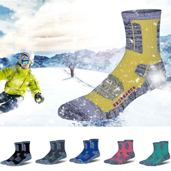 

professional ski long sock winter sports skiing socks men women thermal outdoor mtb cycling running football stockings black