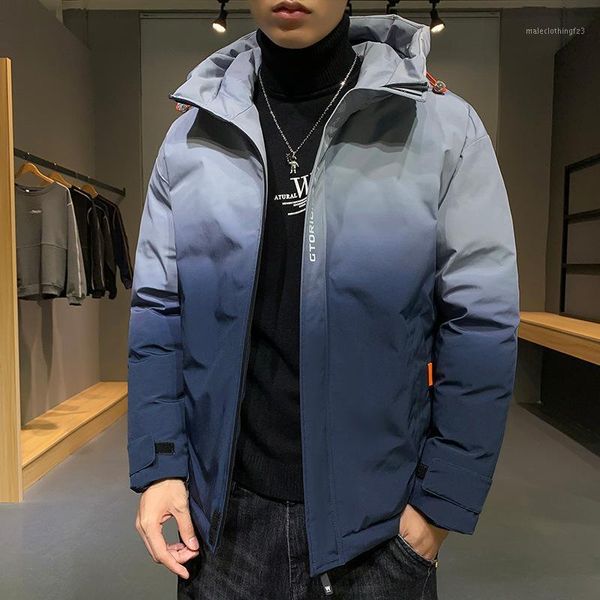 

men's down & parkas 2021 autumnandwinter men's jacket casual hooded thickening trend warmcotton men windproof parka coat large m-4, Black
