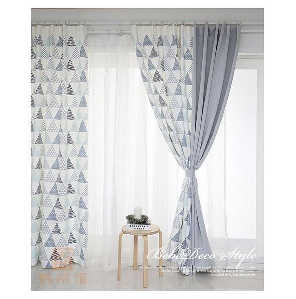 

nordic geometric pattern triangle mosaic curtain blackout curtains for living room bedroom modern blackout splicing curtain