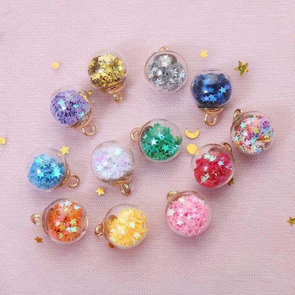 

christmas decorations 20pcs 16mm magic ball transparent glass beads pendant pentagram handmade material for decoration1