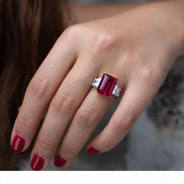 

pansysen 100% 925 silver jewelry natural ruby gemstone jewelry rings women's fashion finger ring party engagement gift size 4-12 ly1912, Slivery;golden