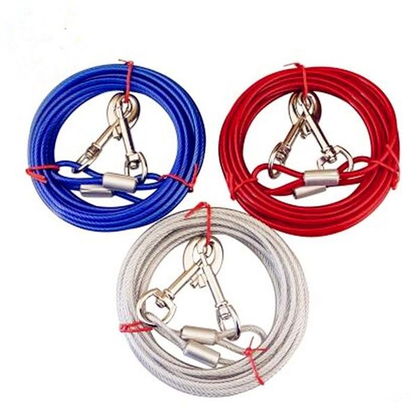 

strong and comfortable dog wire rope bite-proof durable0.5/0.6cm diameter dog chain 3m/5m/10m available suitable for s,m,l dogs