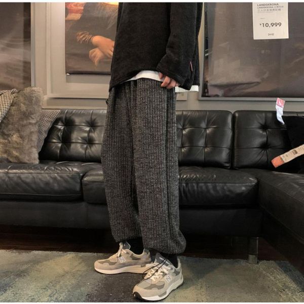 

men's pants 2021 winter thick velvet har pants, streetwear, elastic band running, warm,, Black