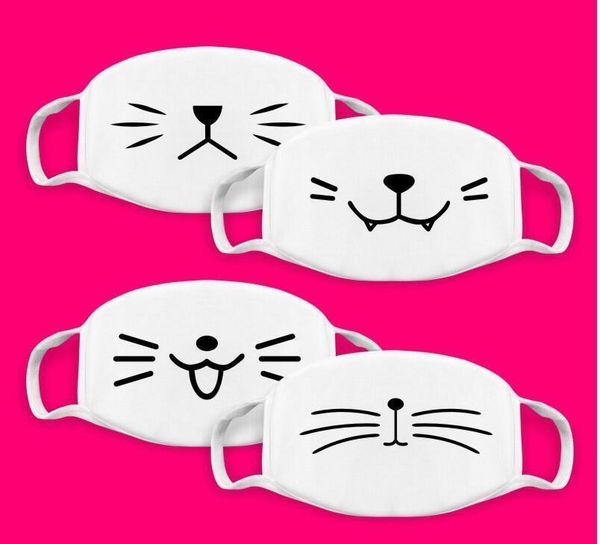 

mouth masks cute fabric korean cotton pop anime mask cartoon pattern dustproof cotton anti dust face mask reusable white