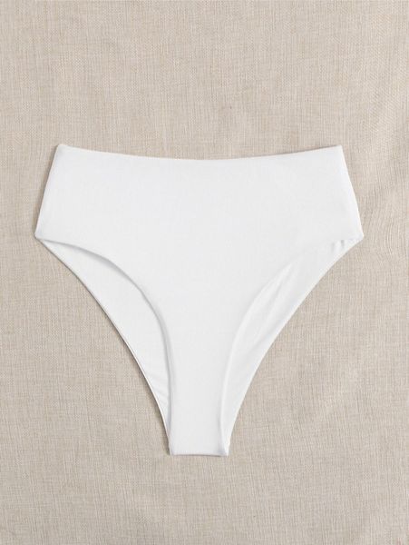 

rib high waist bikini panty y8oo#, White;black
