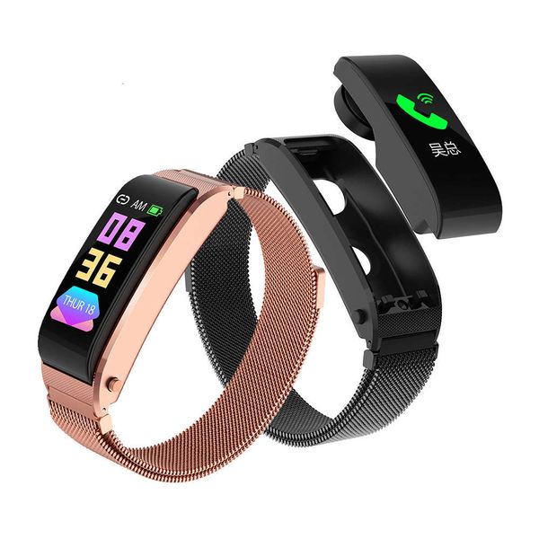 

f2 smart bracelet and headset integrated bluetooth call heart rate blood prsure monitoring exercise meter step