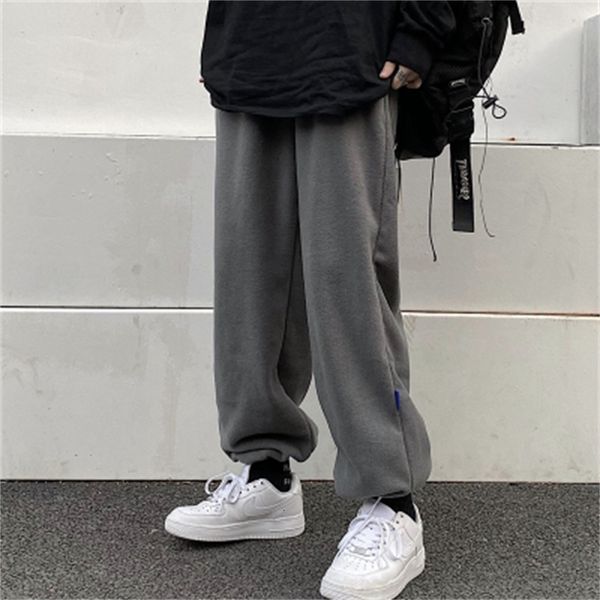 

2021 male hoodie spring new winter leggings rolled-up in men and women wide-leg straight pants 9m6c, Black